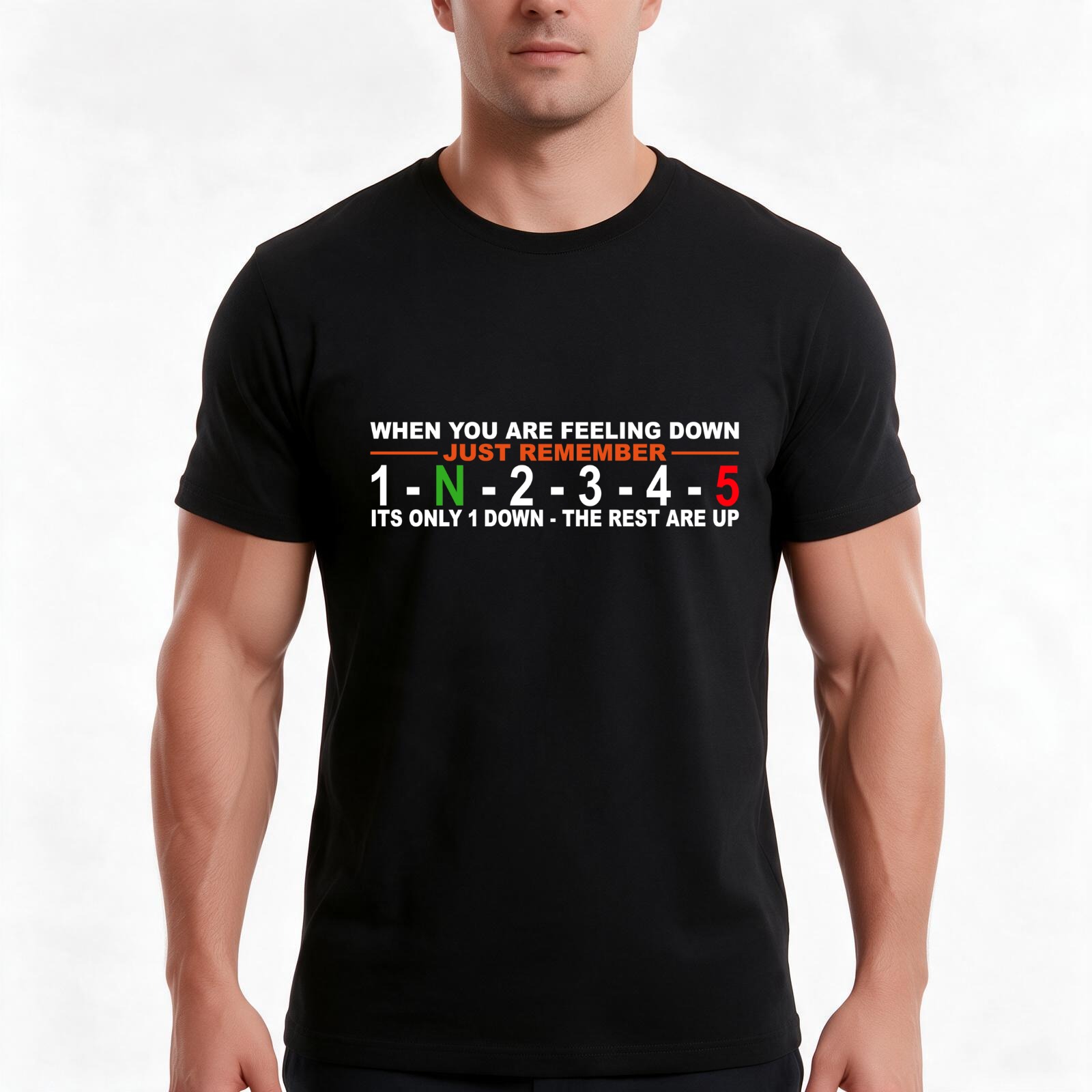Motorcycle Gear Up Down - T-shirt à manches courtes pour moto,
