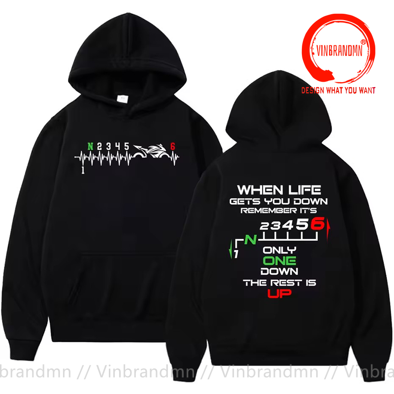 Motorcycle Gear Up Down - 1N23456 Sweatshirts et Hoodies pour Motards